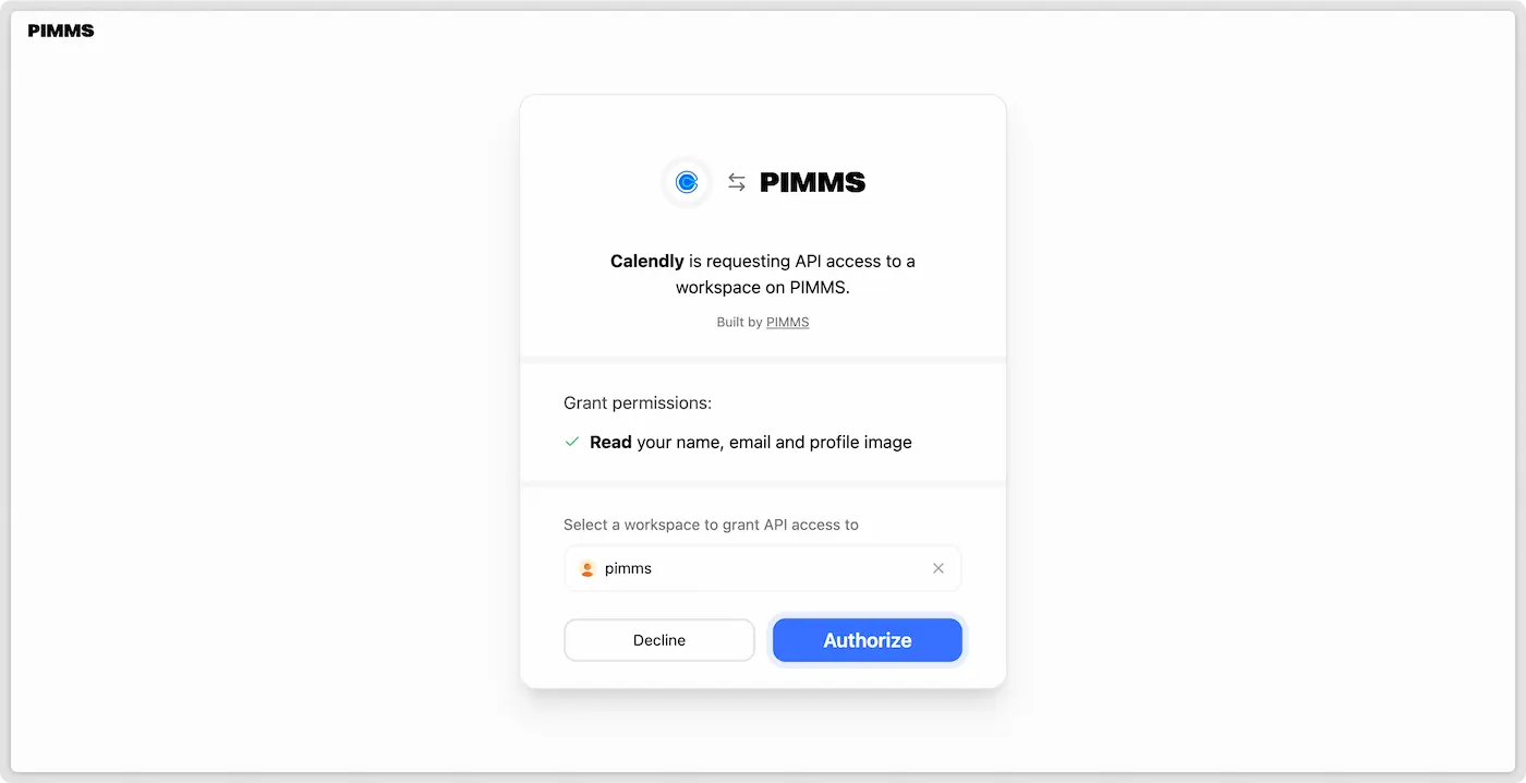Authorize Calendly