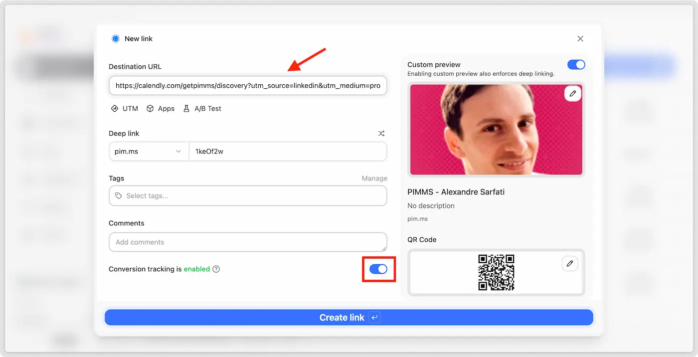 Create a PiMMs link