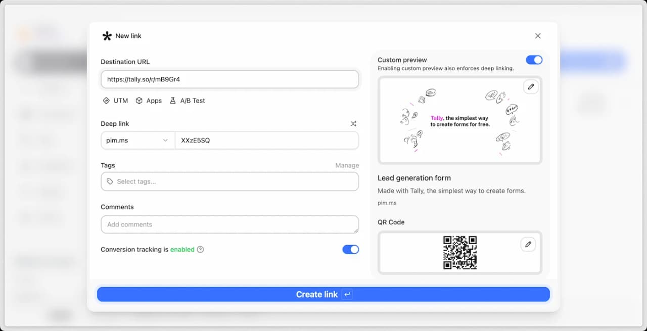 Pimms tracking link tally