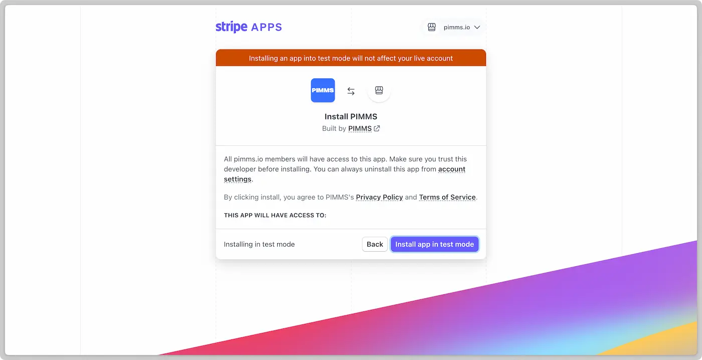 Authorize Stripe permissions