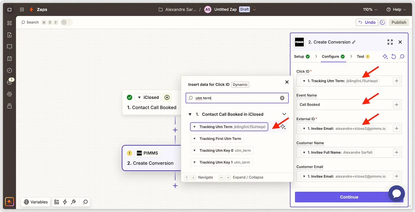 Zapier field mapping