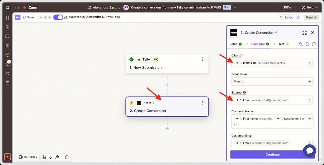 Zapier field mapping
